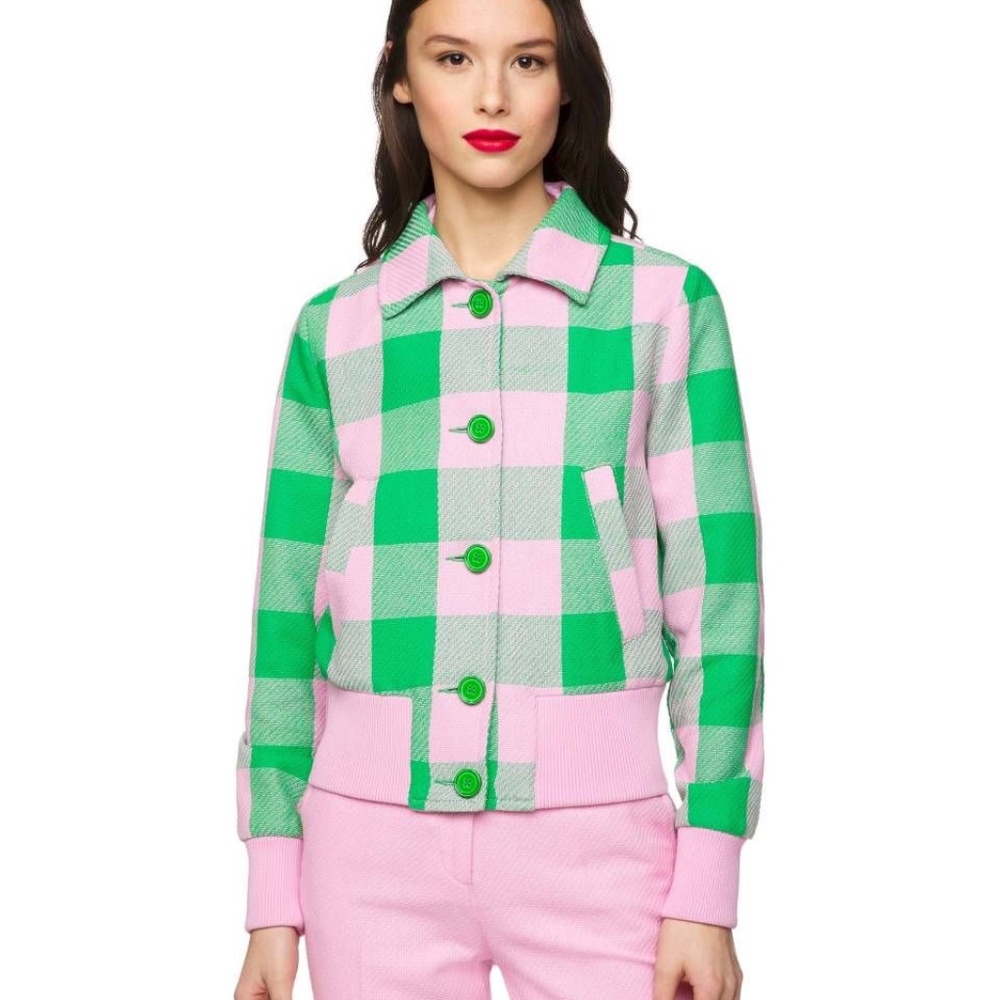United Colors of Benetton Green and Pink Jacket - Size 8